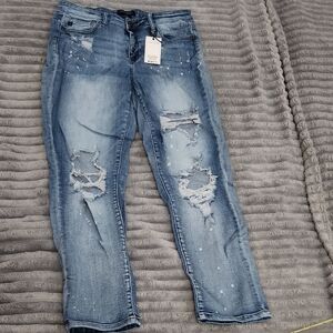 Judy Blue Light Blue Distressed Boyfriend Jeans